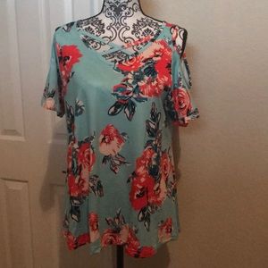 Cold shoulder Floral top